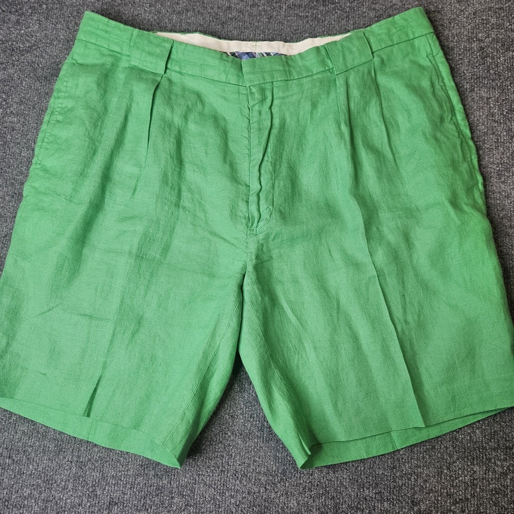 Polo Golf Ralph Lauren Men's Linen Pleated Shorts Size 40 Preppy Athleisure